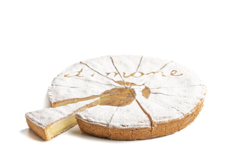 Sliced custard tart